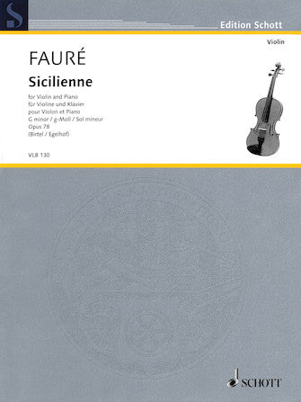 Fauré Sicilienne in G Minor, Op. 78 Violin and Piano