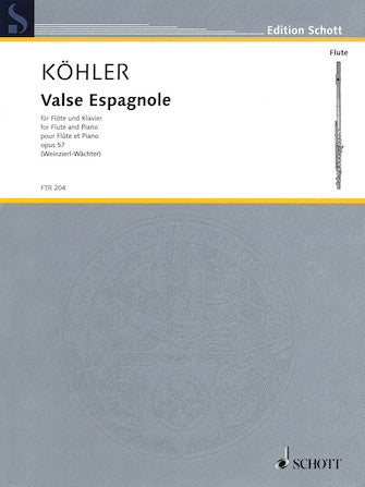 Kohler Valse Espagnole op 57 Flute and Piano Reduction