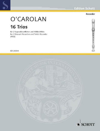 Clearance: O'Carolan 16 Trios Performance Score- 2 Soprano Recorders & 1 Treble Recorder