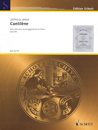 Jansa Cantilene For Alto Avec (viola) And Piano Op. 84