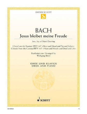 Bach Jesus Bleibet Meine Freude Jesu, Joy Of Man's Desiring Oboe & Piano Bwv 147