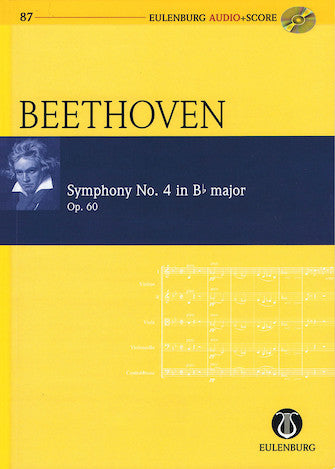 Beethoven Symphony No. 4 in B-flat Major, Op. 60 Study Score with CD