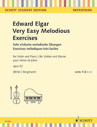Elgar Very Easy Melodious Exercises Op. 22 for Violin and Piano - Score and Part