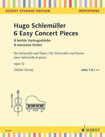 Schlemuller 6 Easy Concert Pieces, Op. 12 for Cello and Piano