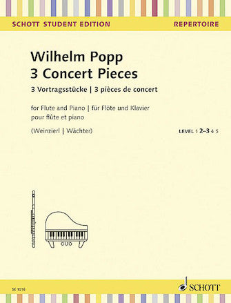Popp 3 Concert Pieces for Flute and Piano