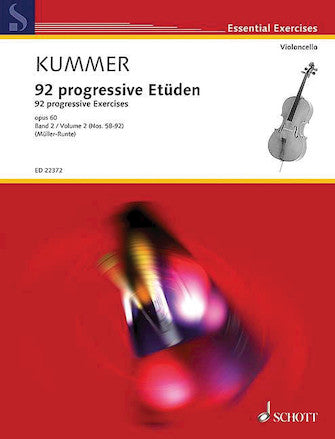 Kummer 92 Progressive Exercises Op 60 Book 2 No 58-92 Cello & 2nd Cello Accompaniment