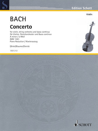 Bach Concerto in a Minor Bwv 1041 Violin and Piano Reduction