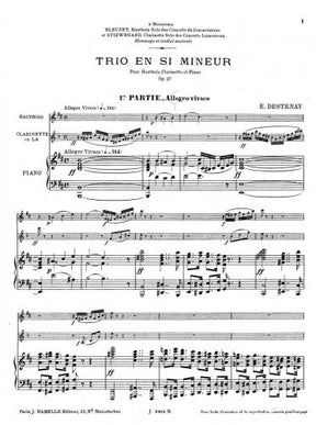 Destenay Trio in b minor Opus 27