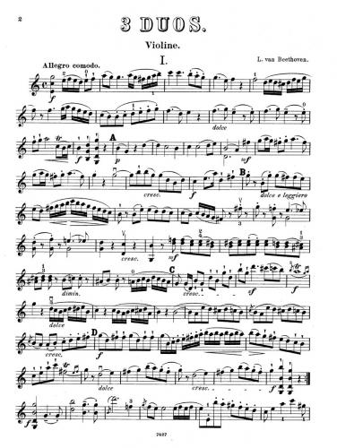 Beethoven 3 Duos for Violin and Cello