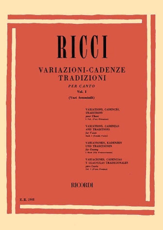 Ricci Variazioni appendi (all voices): Traditional Cadenzas