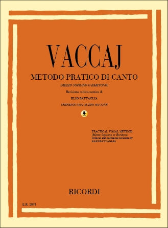 Vaccai Metodo Practico Mezzo-Soprano/Baritone – Book/CD