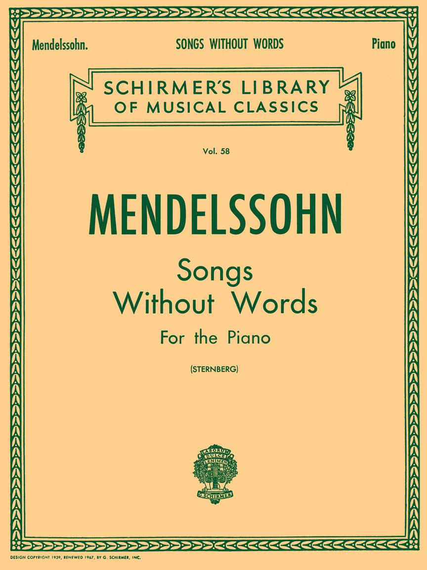 Mendelssohn Complete Songs Without Words Piano Solo