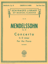 Mendelssohn Concerto No. 2 in D Minor, Op. 40 Piano Duet