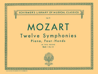 Mozart 12 Symphonies Book 1 Nos. 1-6, One Piano Four Hands