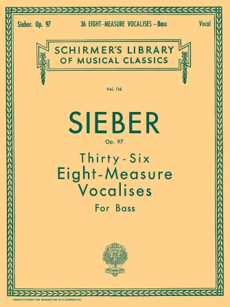 Sieber 36 Eight-Measure Vocalises, Op. 97
