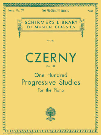 Czerny 100 Progressive Studies without Octaves, Op. 139
