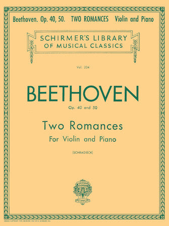 Beethoven 2 Romances Opus 40 and 50 Violin and Piano