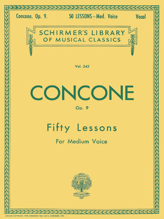 Concone 50 Lessons Op. 9 Medium Voice