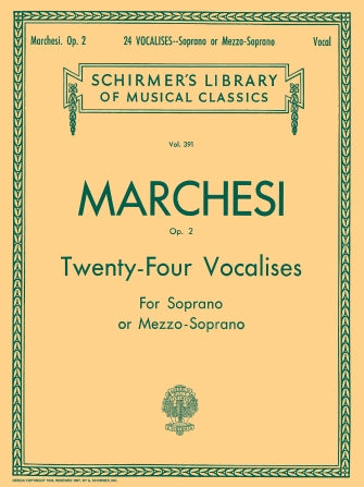 Marchesi 24 Vocalises, Op. 2 Soprano or Mezzo-Soprano
