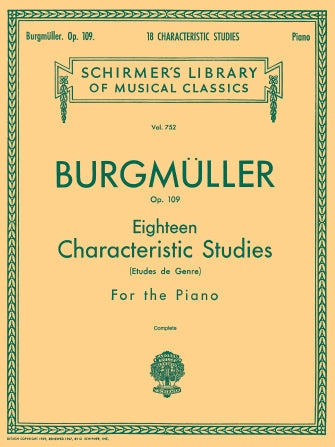 Burgmüller 18 Characteristic Studies, Op. 109 Piano Solo