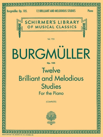 Burgmüller 12 Brilliant and Melodious Studies, Op. 105 Piano Solo