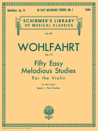 Wohlfahrt 50 Easy Melodious Studies Opus 74  Book 1