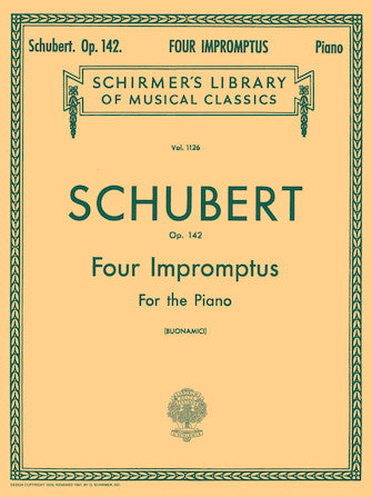 Schubert 4 Impromptus, Op. 142 Piano Solo