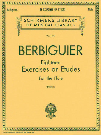 Berbiguier - Eighteen Exercises or Etudes for Flute