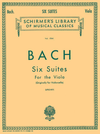 Bach 6 Suites arranged for Viola