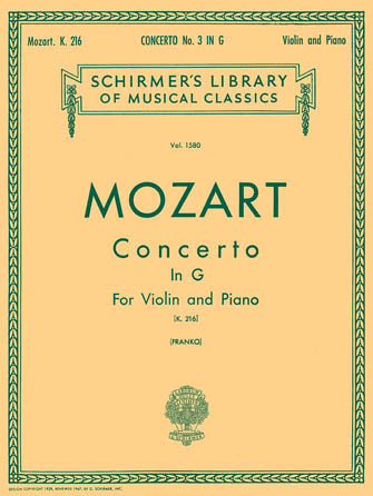 Mozart Concerto No. 3 in G, K.216 for Violin & Piano