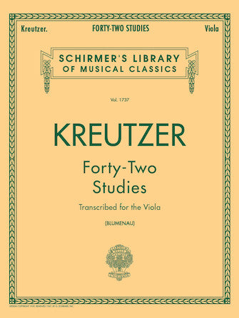Kreutzer 42 Studies Transcribed for the Viola