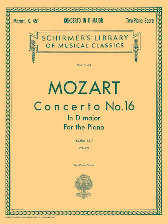 Mozart Concerto No. 16 in D, K.451