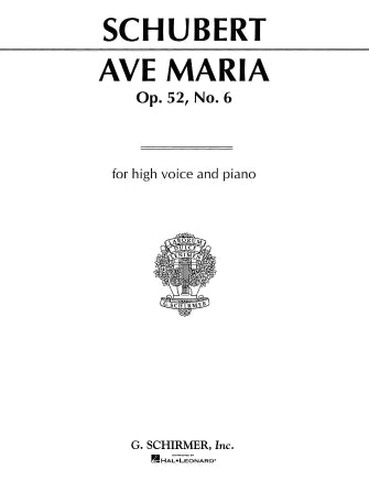 Schubert Ave Maria Medium High Voice in B-Flat