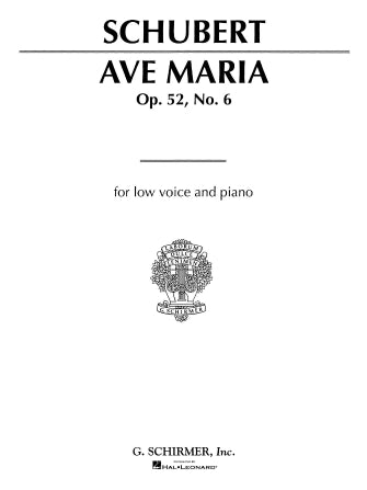 Schubert Ave Maria Medium Low Voice in G
