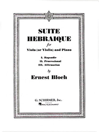 Bloch Suite Hebraique Viola and Piano