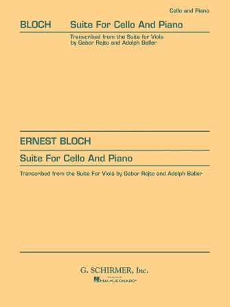 Bloch Suite for Cello and Piano
