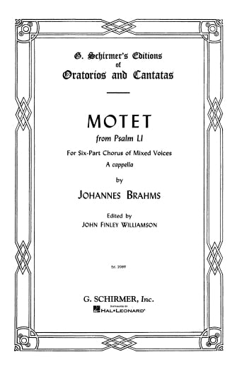 Brahms Motet, Op. 29, No. 2 (from Psalm 51)