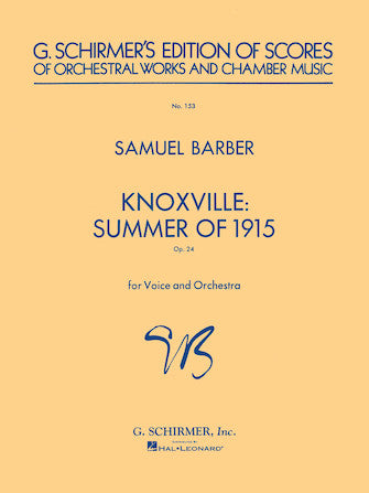 Barber Knoxville: Summer of 1915 Full Score