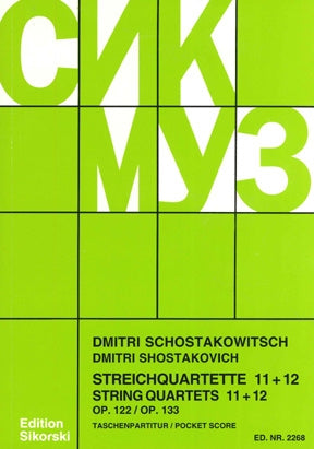 Shostakovich String Quartets, Nos. 11-12 Study Score