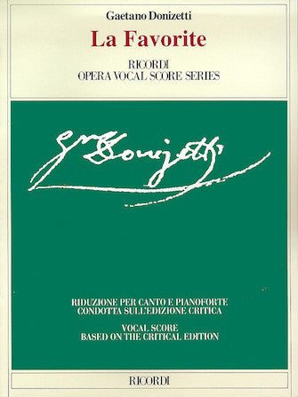 Donizetti La Favorita Vocal Score French/Italian