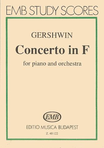 Gershwin: Concerto in F for Piano and Orchestra (Study Score)