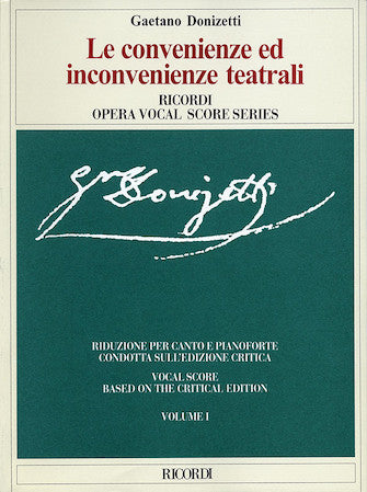 Donizetti  Le convenienze ed inconvenienze teatrali Vocal Score
