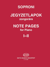 Soproni Note Pages Nos 1-2 CLEARANCE SHEET MUSIC / FINAL SALE