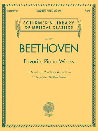 Beethoven Favorite Piano Works - Schirmer's Library of Musical Classics #2071