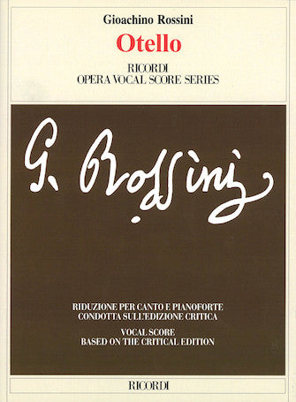 Rossini Otello Vocal Score Critical Edition