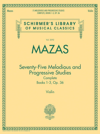 Mazas 75 Melodious and Progressive Studies Opus 36 (Books 1-3)