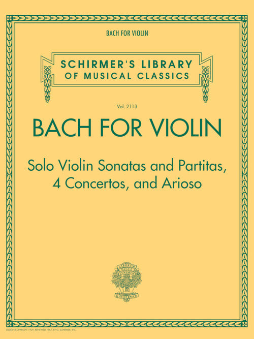 Bach for Violin - Schirmer's Library of Musical Classics