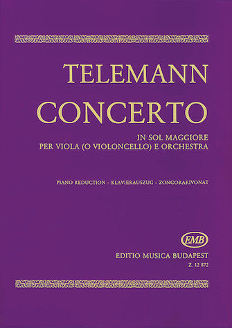 Telemann Concerto in G for Viola or Violoncello and Orchestra - Viola and Piano (Reduction)