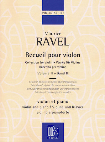 Ravel Collection for Violin Volume 2 Violin and Piano