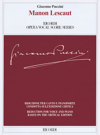 Puccini Manon Lescaut Vocal Score